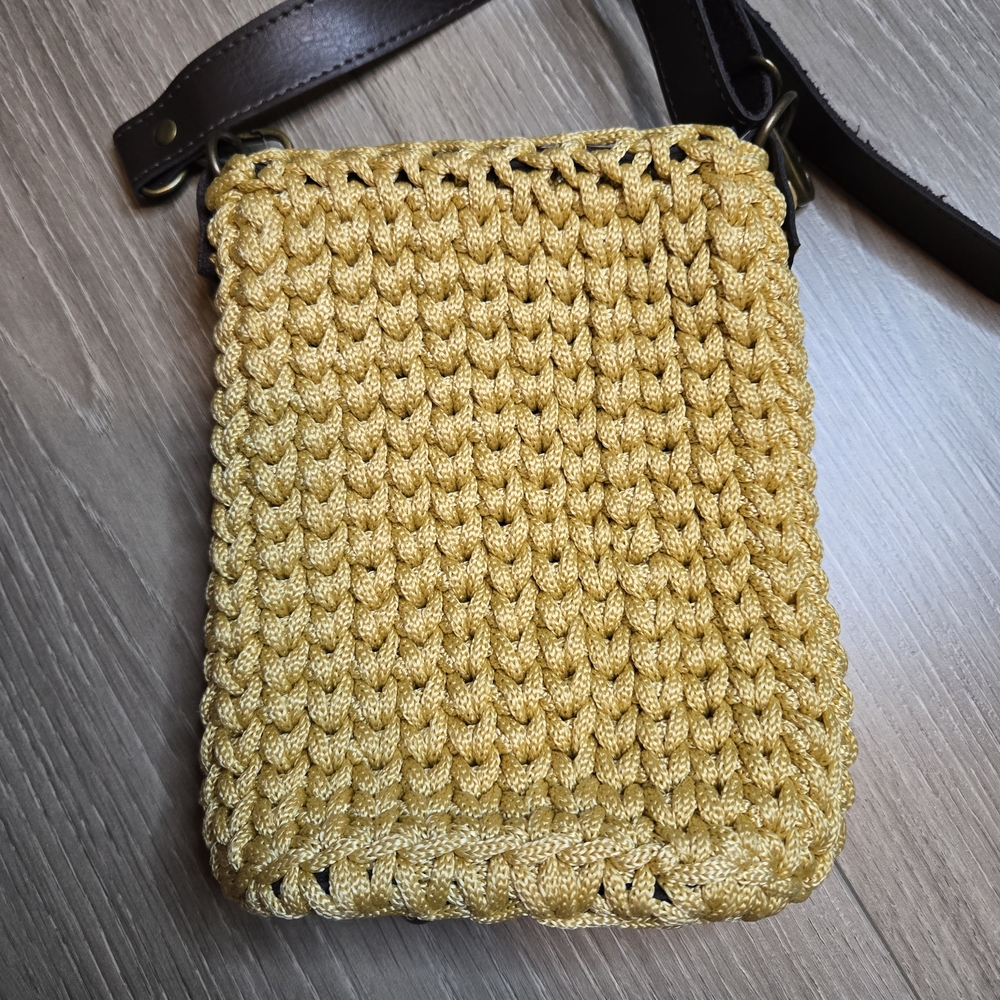 Croshet Style Crossbody Bag Brown - Picture 4 of 5
